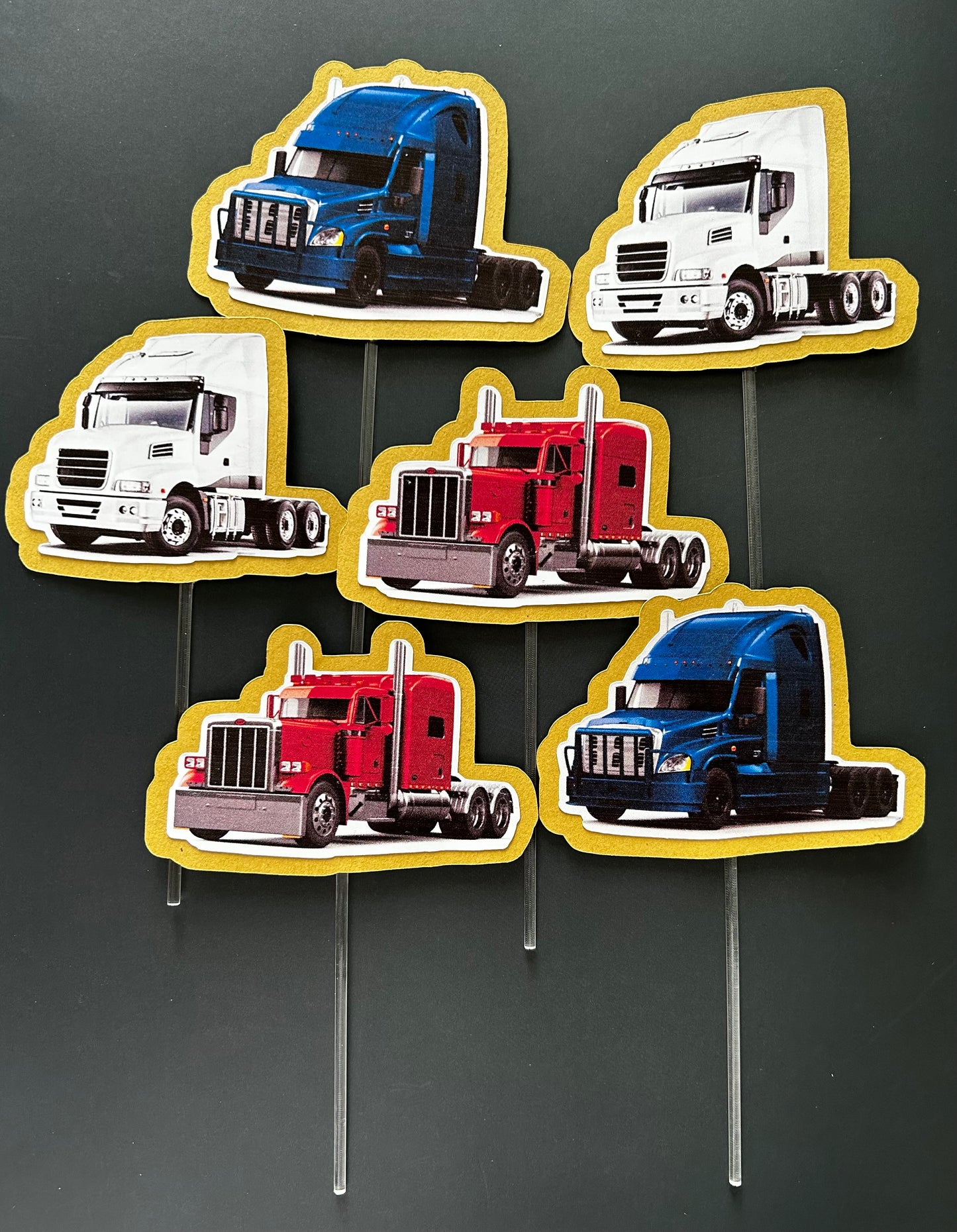 SEMI TRUCK CUPCAKE TOPPERS