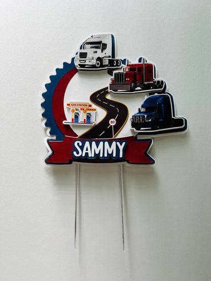 SEMI TRUCK CUPCAKE & CAKE TOPPERS